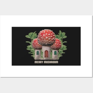 Vintage Merry Mushroom Posters and Art